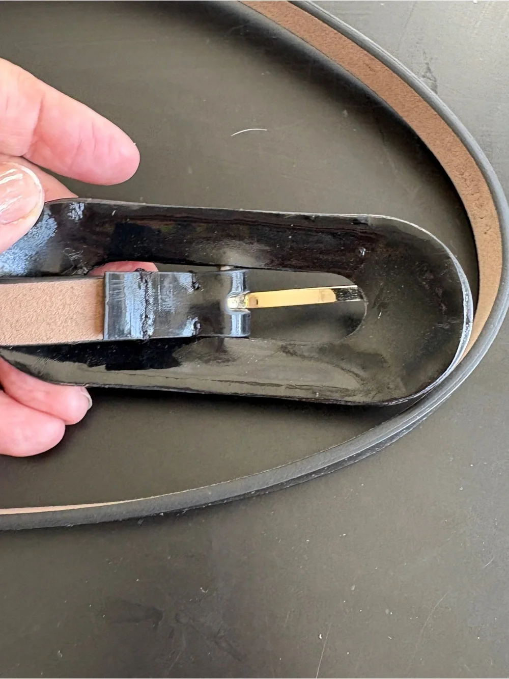 Ann Taylor Patent Leather Belt Black elegant Dressy Office Career M